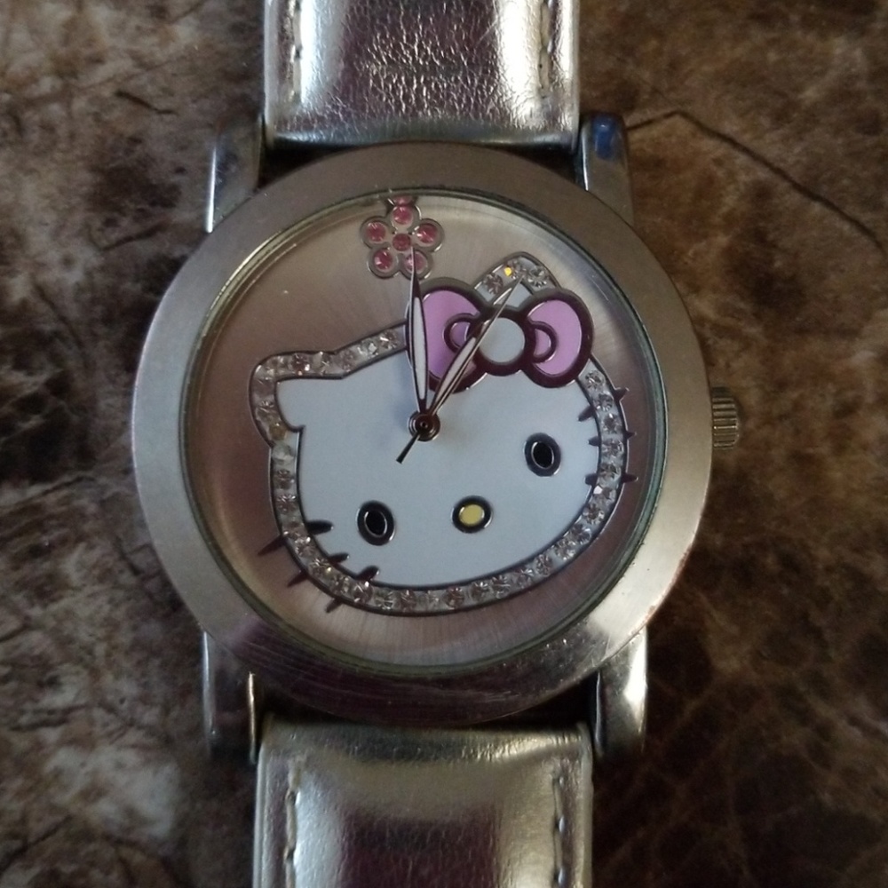QVC HELLO KITTY WATCH W/ LEATHER BAND